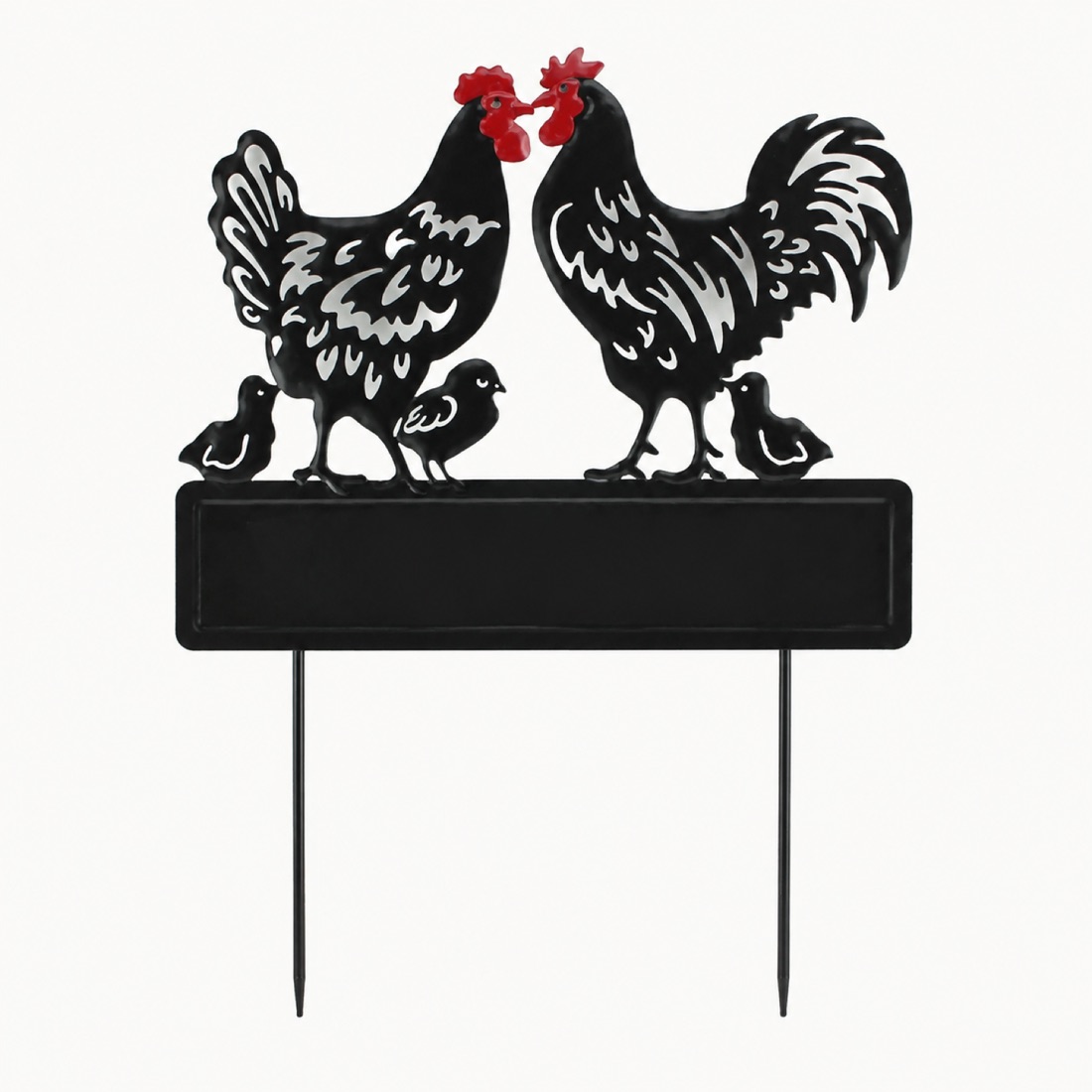 Black Chicken Family Garden Sign