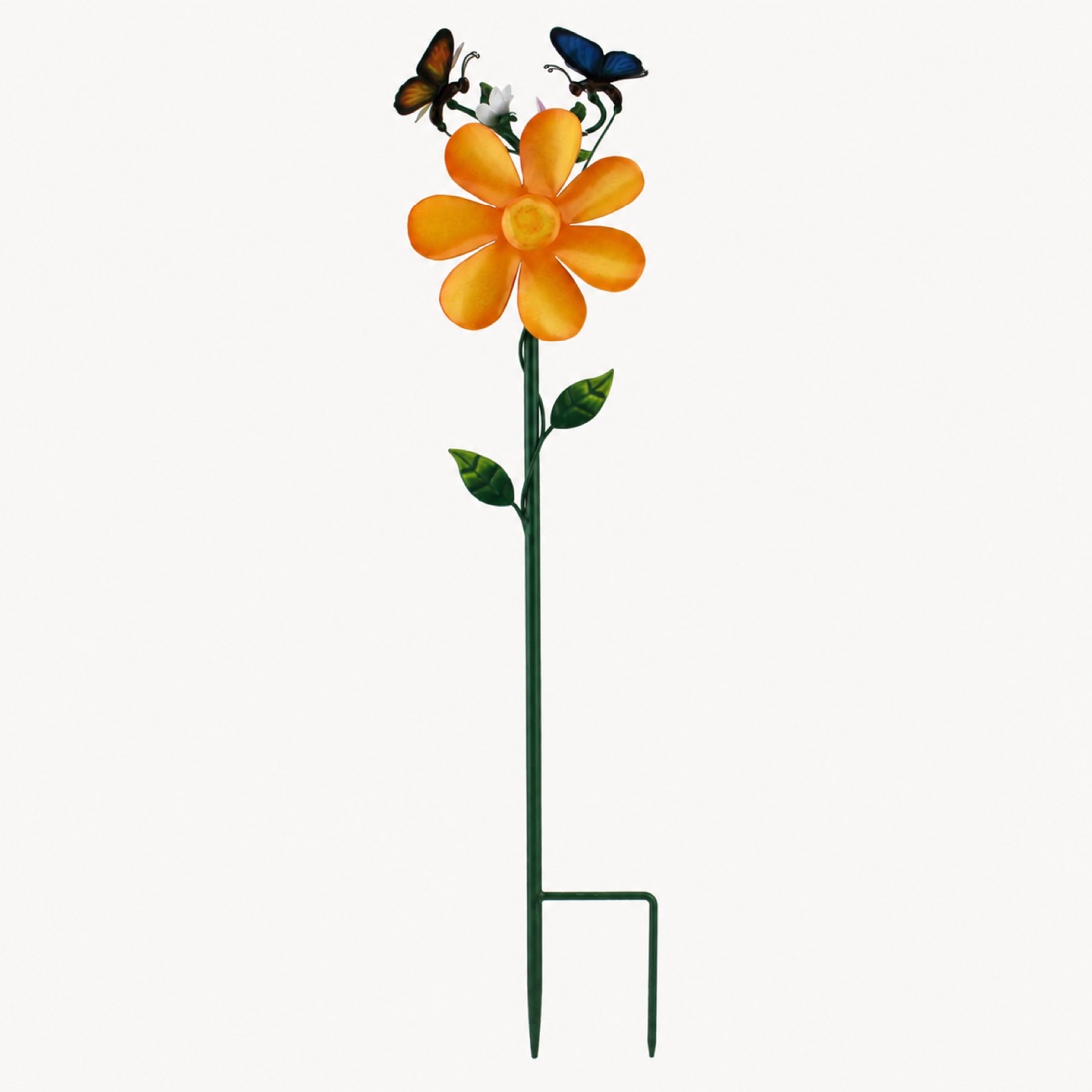 Orange Flower Butterfly Garden Stake