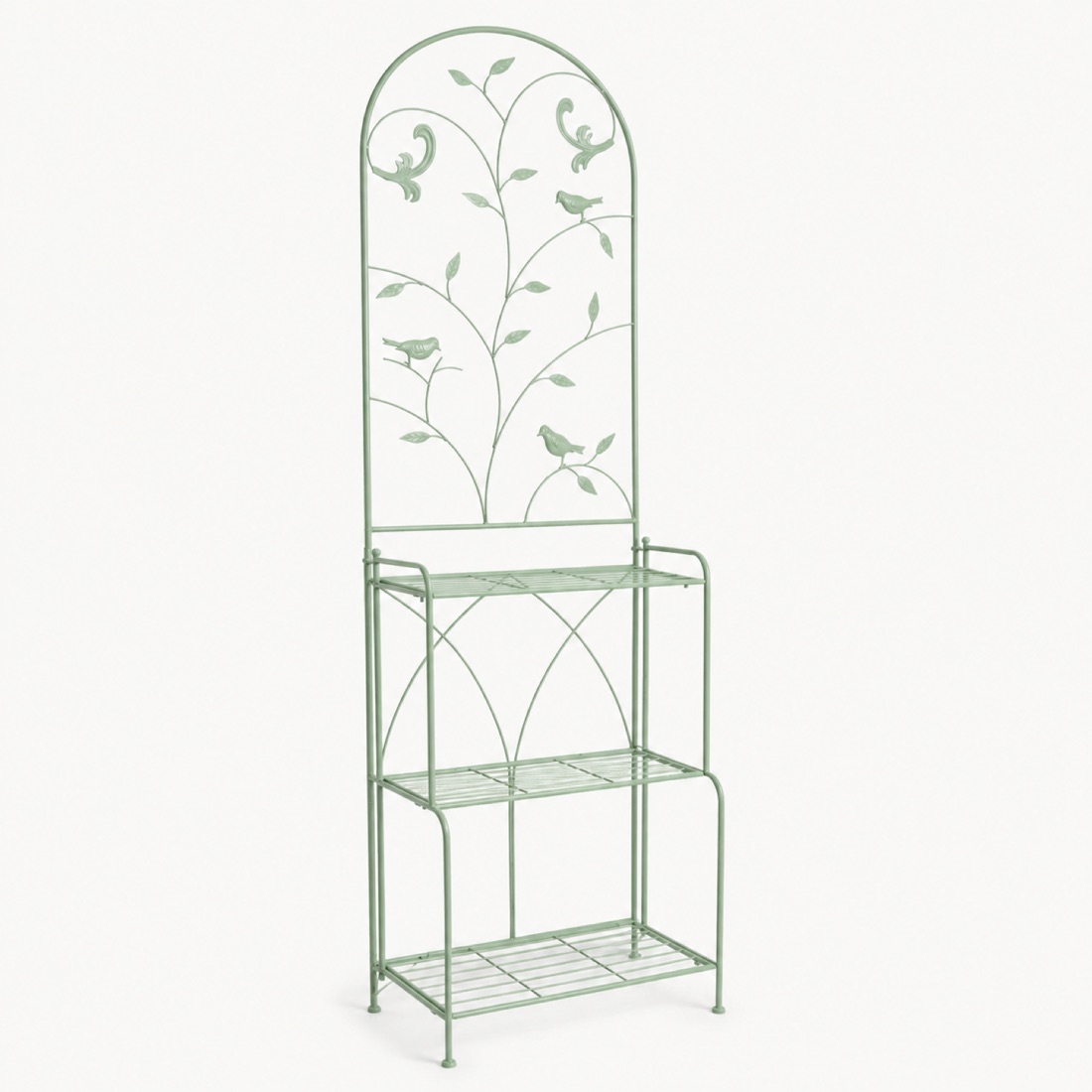 Green Three Tier Bird Vine Plant Stand