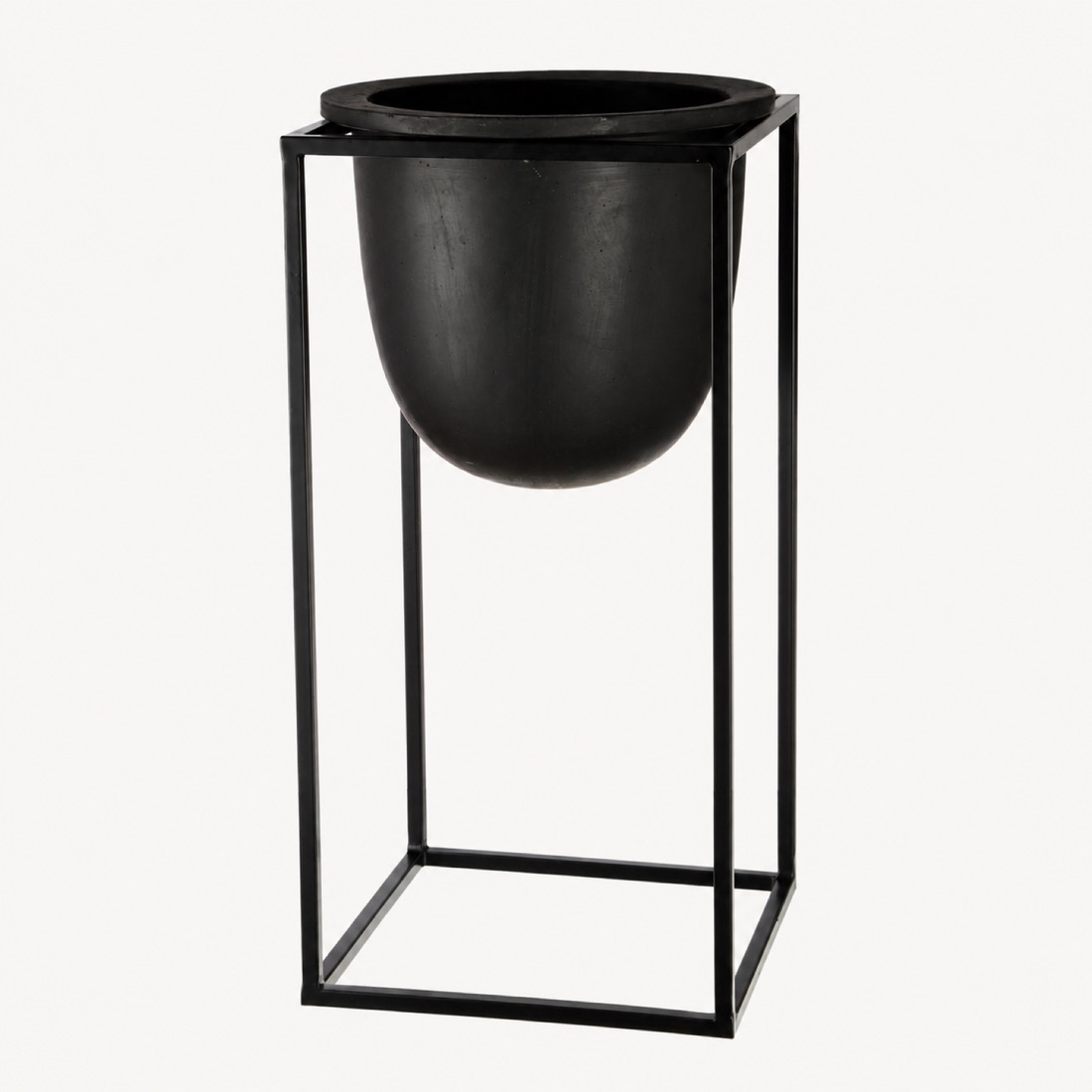 Planter With Tall Cube Stand
