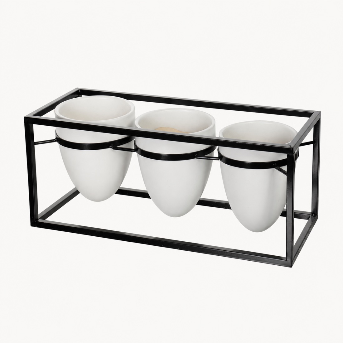 Three Pot Metal Frame Planter