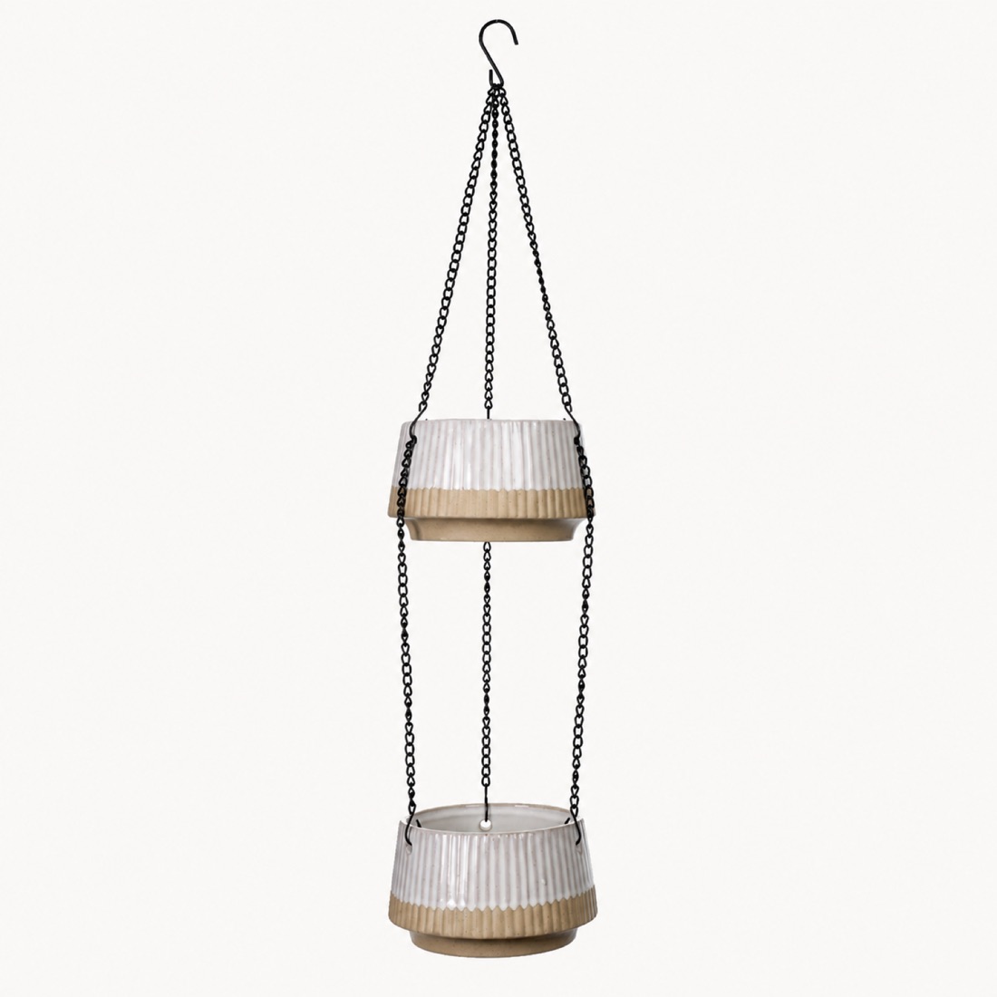 Two Tier Ceramic Hanging Planter