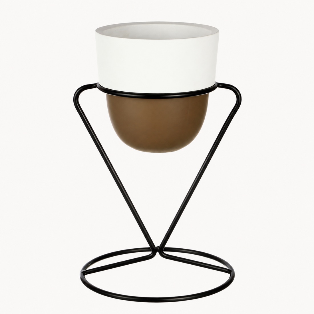 Two Tone Planter With V Stand