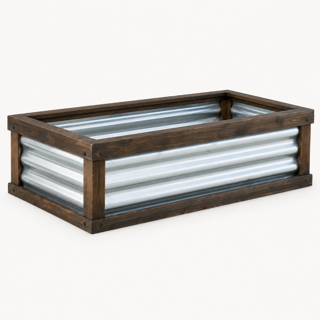 Corrugated Metal And Wood Raised Garden Bed