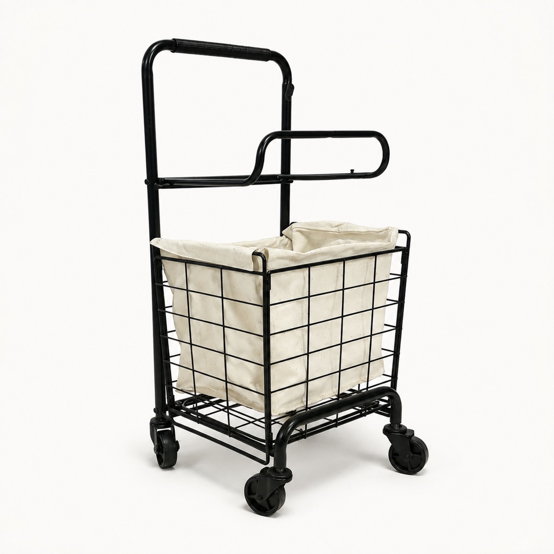 Rolling Laundry Cart With Canvas Liner