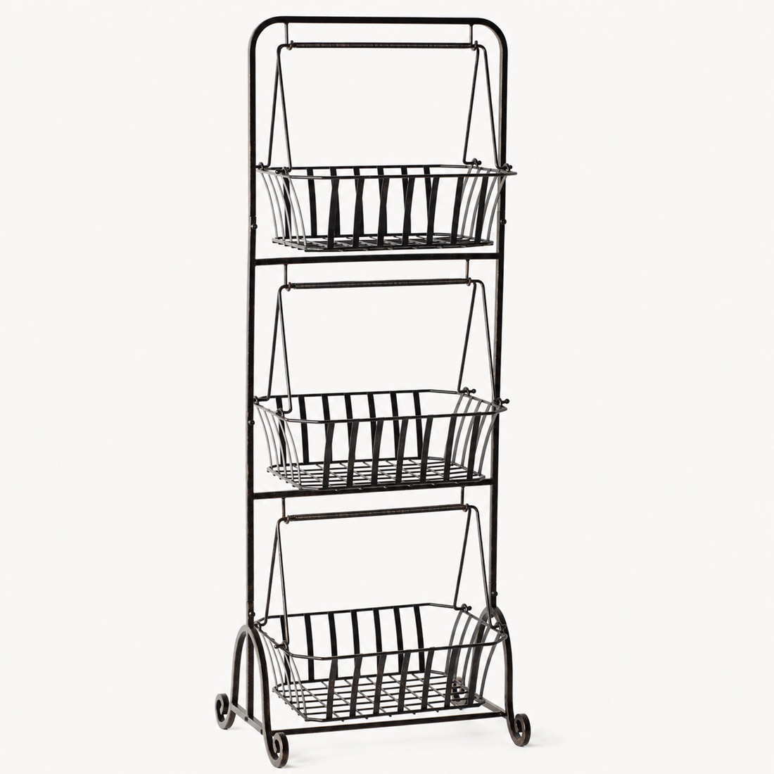 Three Tier Hanging Wire Basket Stand