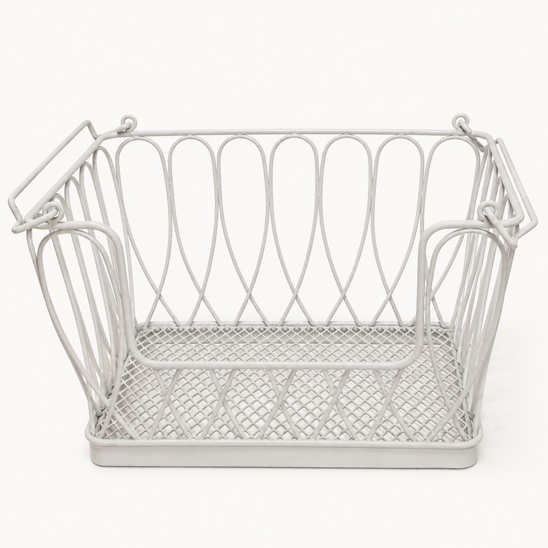 White Stackable Wire Storage Basket