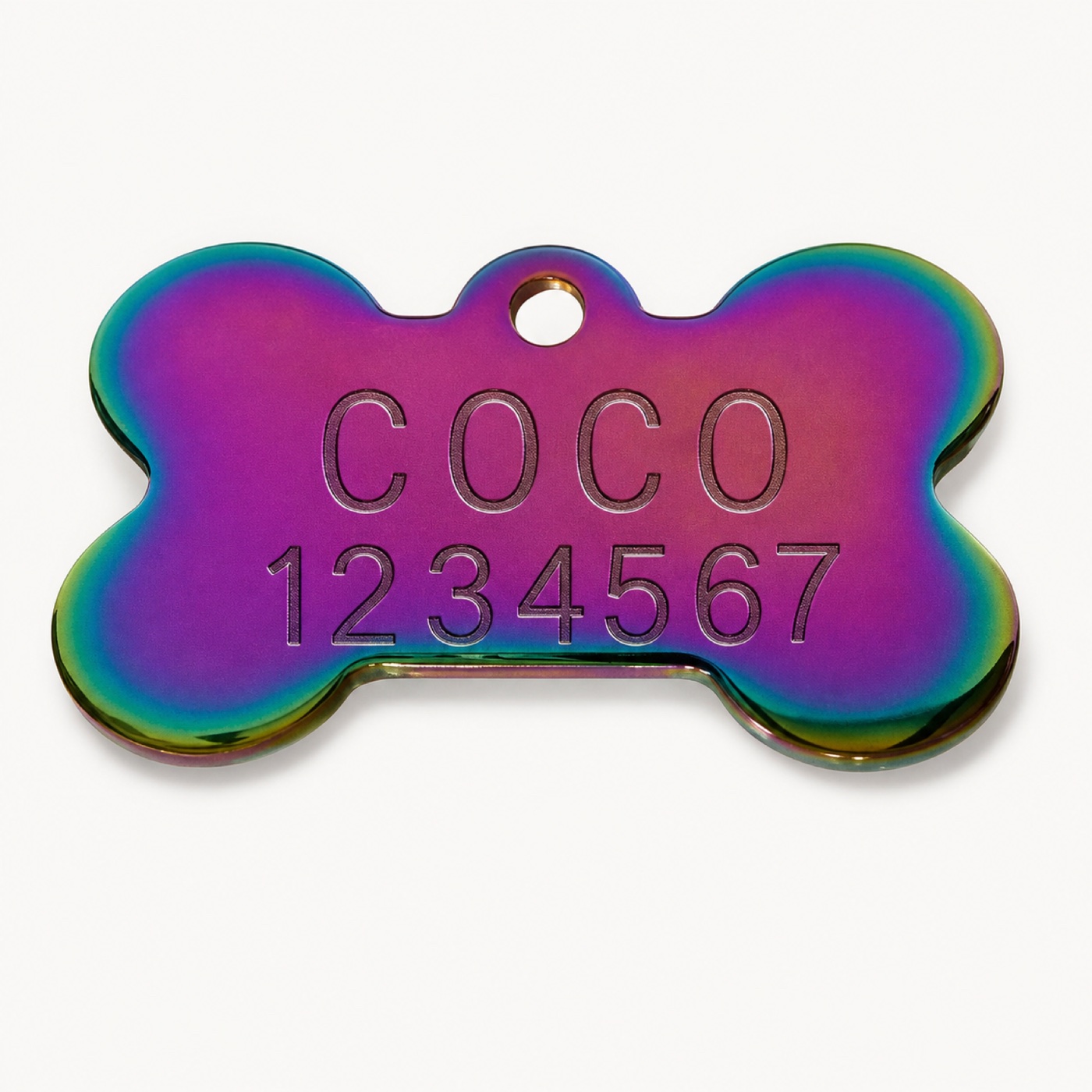 Rainbow Bone Dog Tag