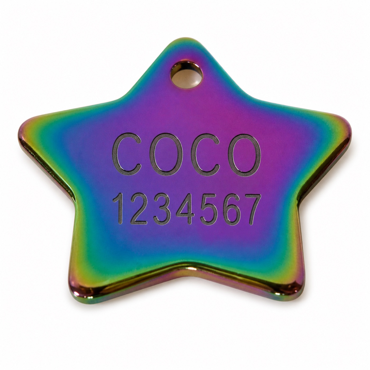 Rainbow Star Dog Tag
