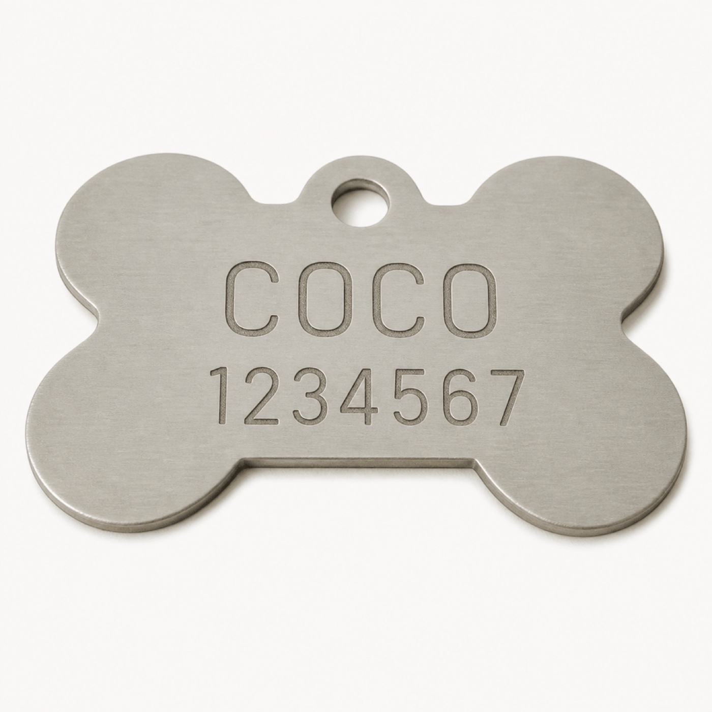 Silver Bone Dog Tag