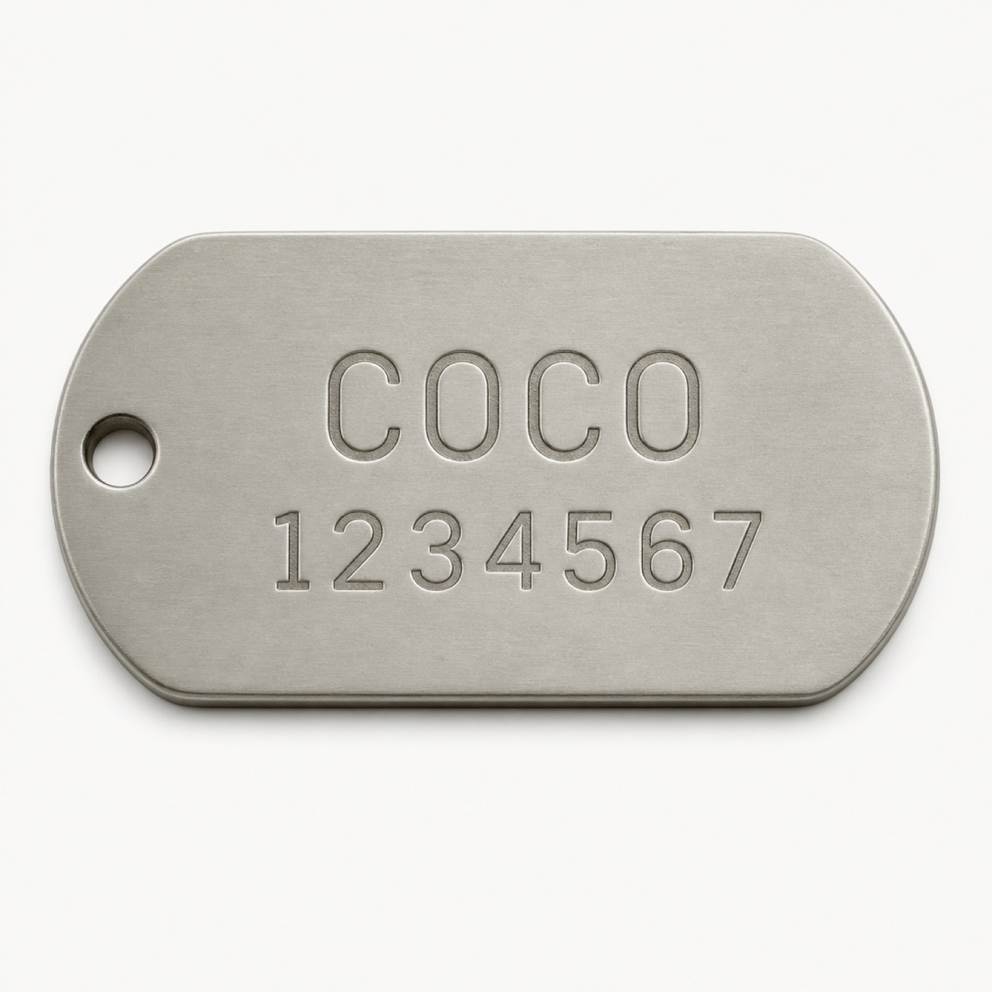 Silver Oblong Dog Tag